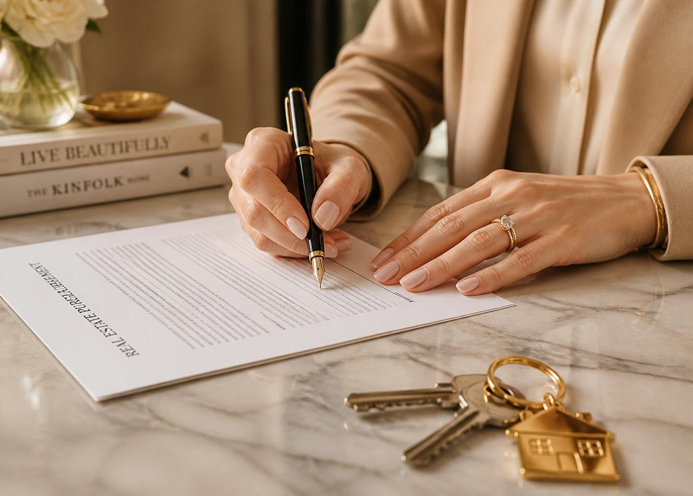 Assinatura de contrato imobiliário